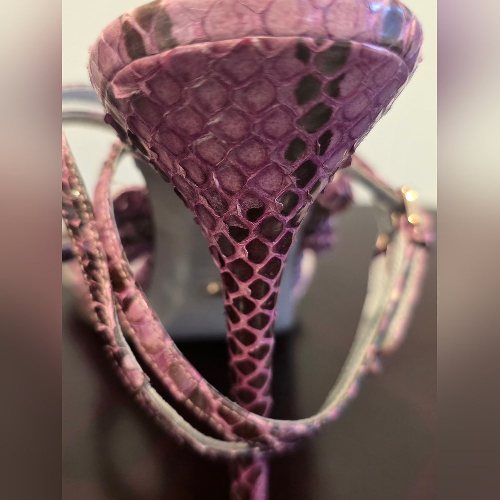 SALE Sergio Rossi Snake Print Sandal Heels - Picture 13 of 13